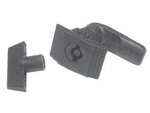 217S Plastik Dörtgen Yaylı Pano Kilidi / Dairesel / Siyah