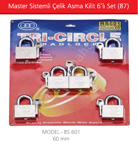 Masterli Asma Kilit 6 lı set