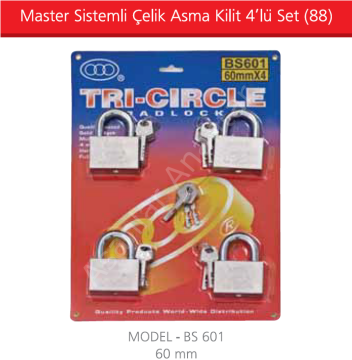 Asma Kilit Masterli 4 lü