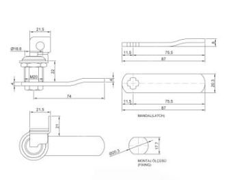Asma Mandallı Çelik Dolap Kilidi 50 Adet - eğri mandal