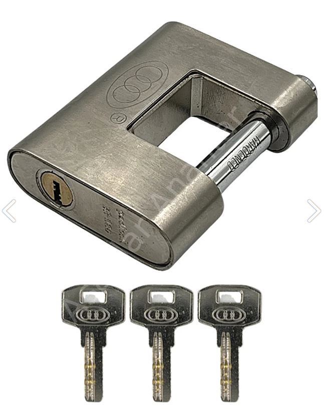 Tricycle Kayar Milli Çelik Asma Kilit 80mm bilyalı anahtarlı - 12 Adet