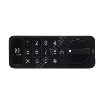 DTL122 Şifreli Tuşlu Soyunma Dolabı Ve Çekmece Kabin Kilidi Şarjlı Siyah (Yatay)