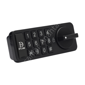 DTL122 Şifreli Tuşlu Soyunma Dolabı Ve Çekmece Kabin Kilidi Şarjlı Siyah (Yatay)