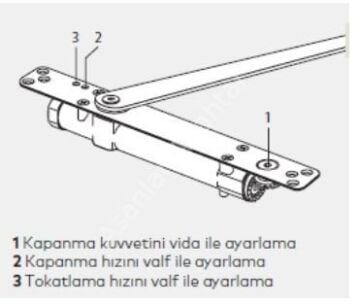 DORMA ITS 96 GİZLİ KAPI KAPATICI EN 2-4 Güç Ayarlı