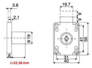 Kare Çekmece Kilidi - Çift Turlu 12 Adet - D 19 mm x L 22 mm