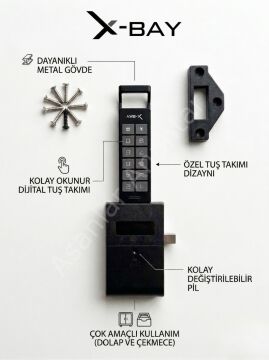 X-BAY Şifreli Elektronik Kabin ve Soyunma Dolabı Kilidi